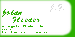 jolan flieder business card